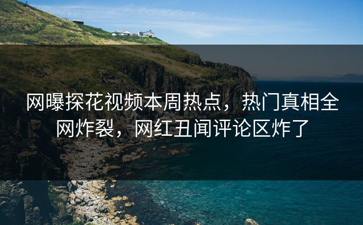 网曝探花视频本周热点，热门真相全网炸裂，网红丑闻评论区炸了