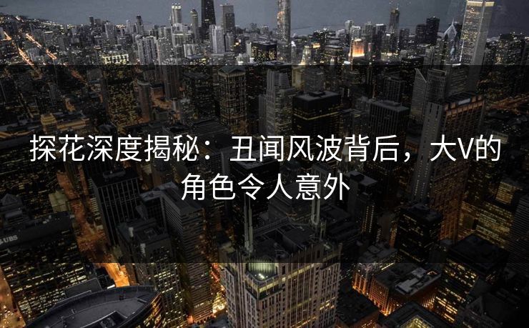 探花深度揭秘：丑闻风波背后，大V的角色令人意外