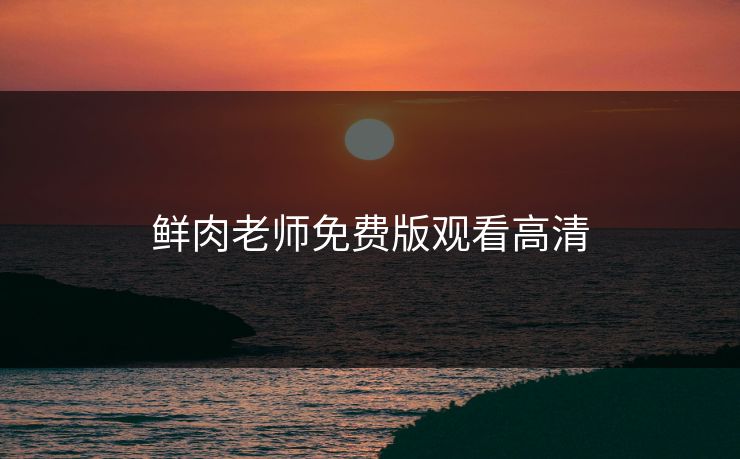 鲜肉老师免费版观看高清