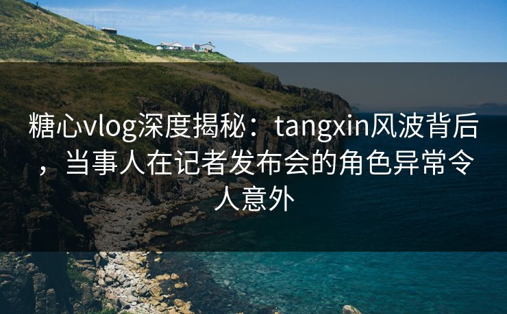糖心vlog深度揭秘：tangxin风波背后，当事人在记者发布会的角色异常令人意外